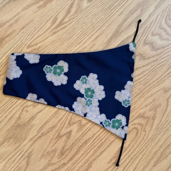 eShakti Wayward Fancies Floral kimono jumpsuit pockets navy green cream deep v - Picture 11 of 12